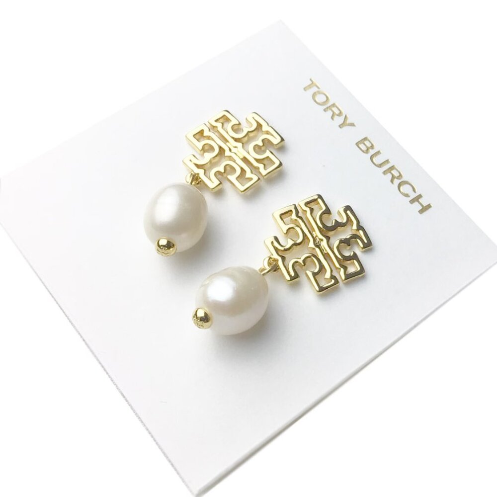 Tory Burch Faux Pearl Drop Earrings NWOT - Picture 5 of 8